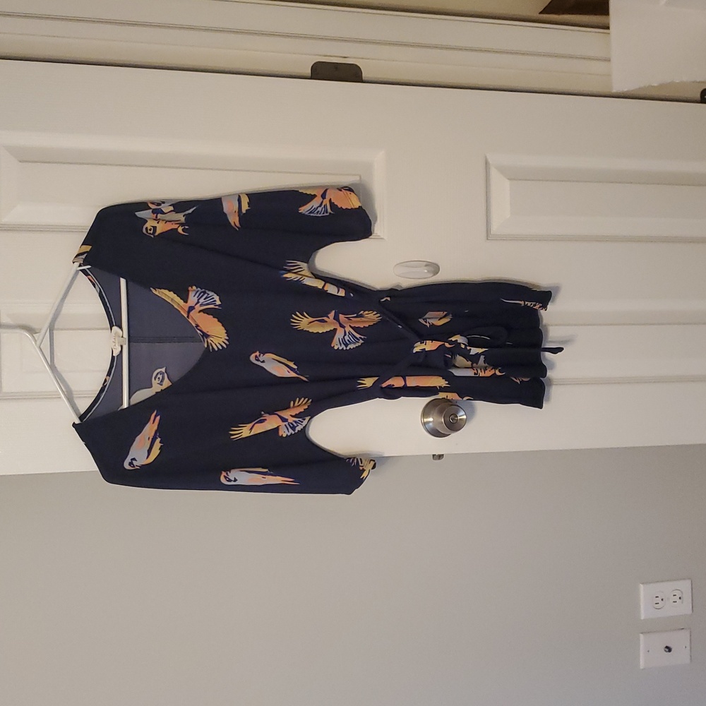 Anthropologie Deletta Fly Away Bird Navy Tunic - Picture 5 of 11